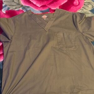Dickies Gray V-Neck Shirt Durable Fabric